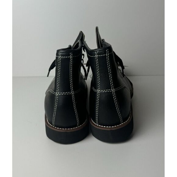 VTG Georgia Black Leather Ankle SAFETY‎ TOE Boots Size 6.5 R ANSI Z41 Oil Res